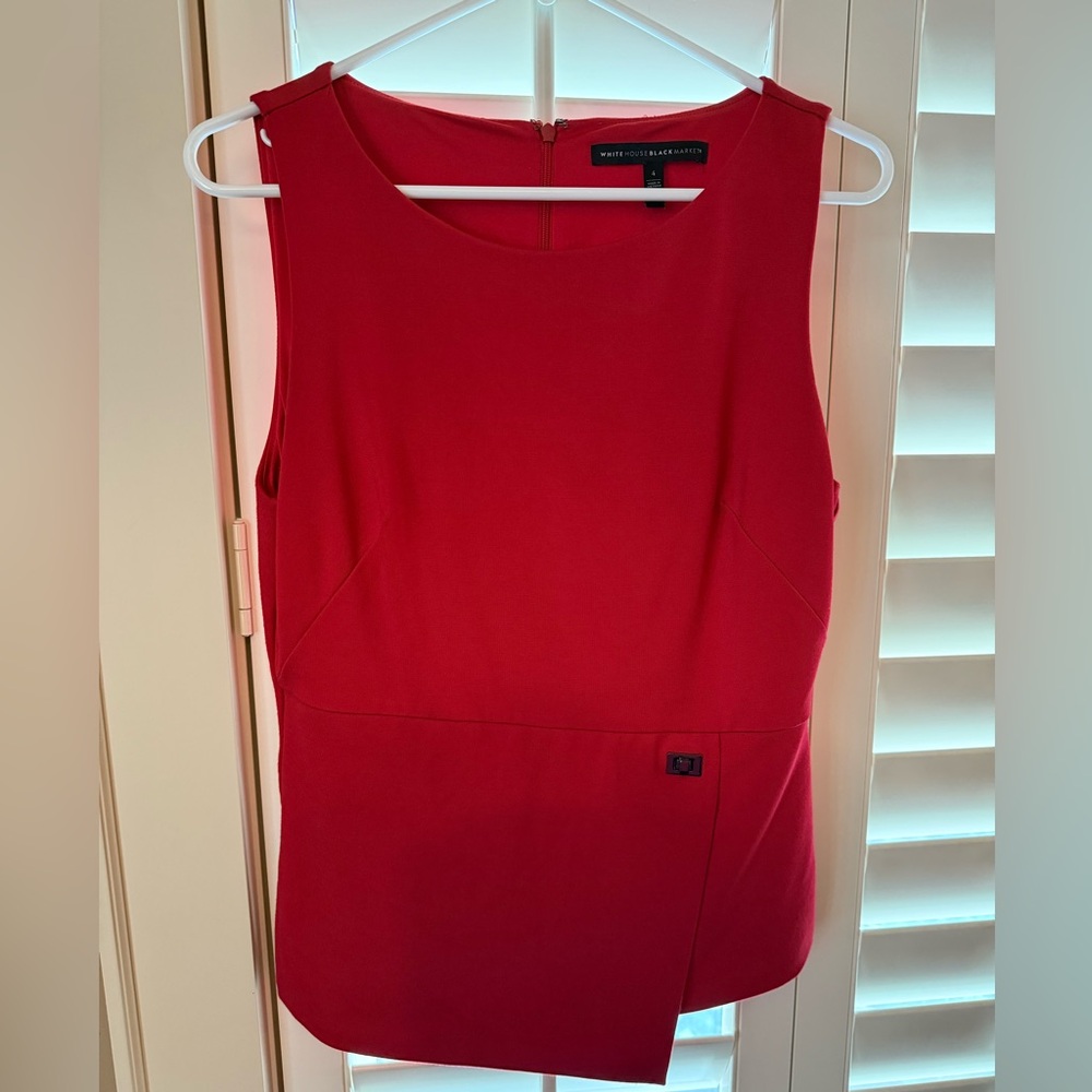 Size 4, White House Black Market Bold Red Tank Top